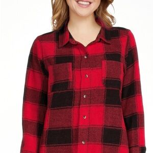 Plaid label shacket jacket